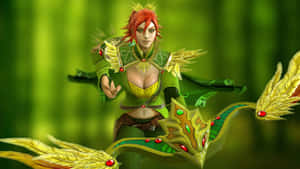 Windranger In Action: Majestic Archery Skills On Display Wallpaper