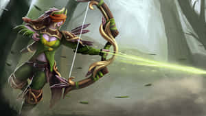 Windranger, The Master Archer In Action Wallpaper