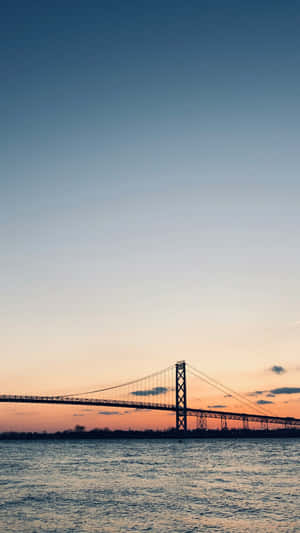 Windsor Sunset Bridge Silhouette Wallpaper