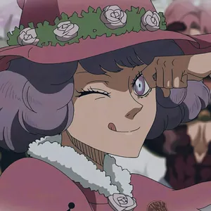 Winking Anime Characterin Pink Hat Wallpaper