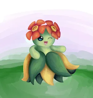 Winky Face Of Bellossom Wallpaper
