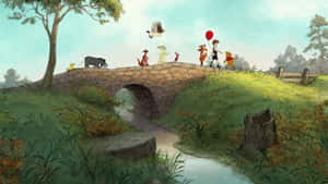 Winnie The Pooh Classic Farm Art Wallpaper