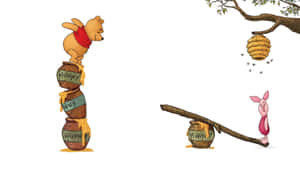 Winnie The Pooh Classic Honey Jars Wallpaper