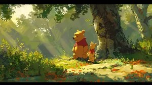 Winniethe Poohand Pigletin Sunny Glade Wallpaper