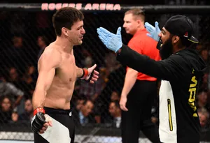 Winning Moment Ufc Fighter Demian Maia Wallpaper