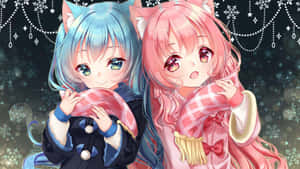 Winter_ Anime_ Friends Wallpaper