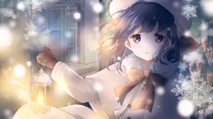 Winter Anime Girl Scene Wallpaper