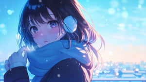 Winter Anime Girl Scene Wallpaper