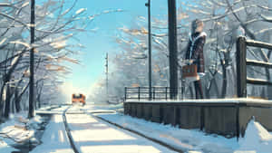 Winter Anime Scene Wallpaper