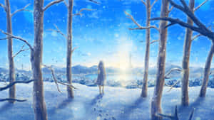 Winter Anime Scene Wallpaper