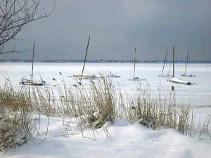 Winter Beach Serenity Wallpaper