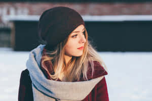 Winter Chic Girl Aesthetic.jpg Wallpaper