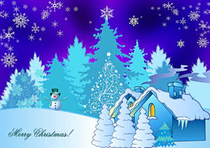 Winter Christmas White Art Wallpaper