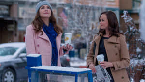 Winter Coffee Stroll Gilmore Girls Aesthetic Wallpaper