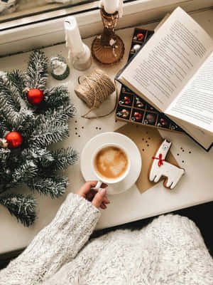 Winter Cozy Readingand Coffee Moment.jpg Wallpaper