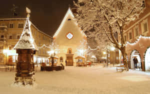 Winter_ Evening_ Christmas_ Market_ Snowfall.jpg Wallpaper