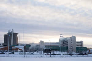 Winter Industrial Scene Greater Sudbury Wallpaper