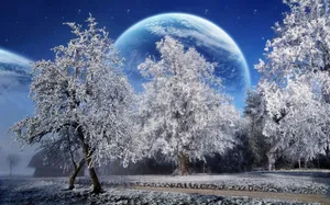 Winter Scene Fantasy Wallpaper