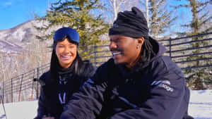 Winter Smiles Mountain Backdrop Wallpaper