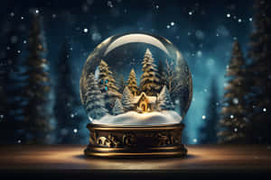 Winter Snow Globe Scene Wallpaper