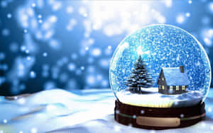 Winter Snow Globe Scene Wallpaper