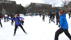 Winter Snowball Fight Action.jpg Wallpaper