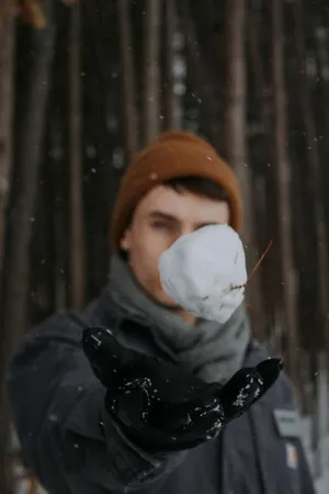 Winter Snowball Toss Action Wallpaper