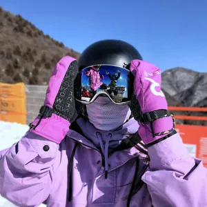 Winter Sports Enthusiastin Purple Jacket Wallpaper