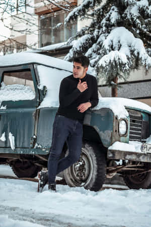 Winter_ Style_ Beside_ Old_ Truck Wallpaper