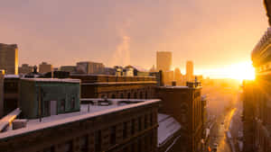 Winter Sunrise Over Cityscape_4 K Wallpaper