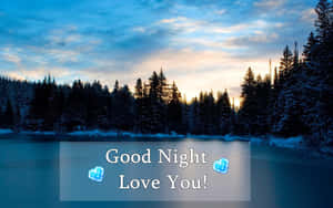 Winter Sunset Goodnight Love Message Wallpaper