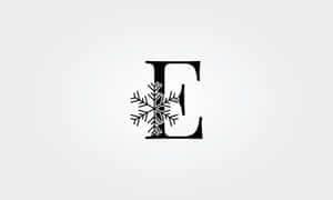 Winter Themed Letter E Design Wallpaper