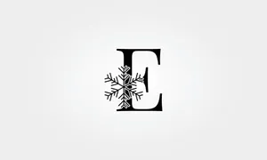 Winter Themed Letter E Design Wallpaper