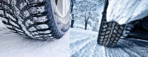 Winter Tires On Snowy Road Wallpaper