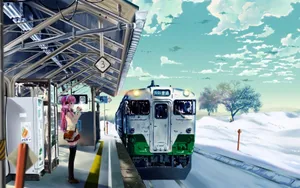 Winter_ Train_ Station_ Arrival_ Anime_ Style.jpg Wallpaper