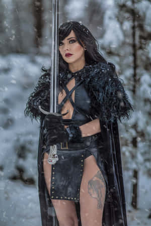 Winter_ Warrior_ Cosplay Wallpaper