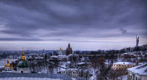 Winter Wonderland Cityscape Wallpaper