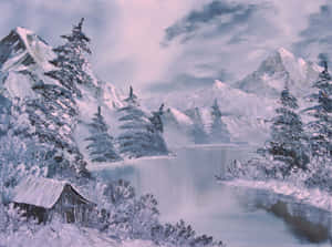 Winter Wonderland Painting Wallpaper