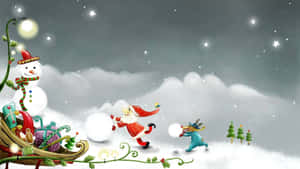 Winter Wonderland Snowmandesktop Wallpaper