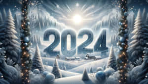 Winter Wonderland2024 New Year Celebration Wallpaper