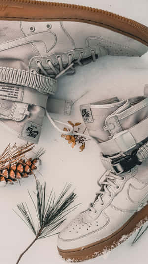 Winterized Nike Sneakers Aesthetic Wallpaper