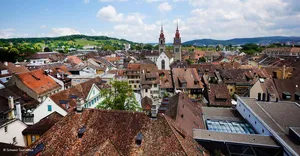 Winterthur Cityscapewith Twin Spire Church Wallpaper