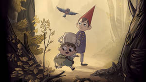 Wirt And Greg With A Friendly Bird In Over The Garden Wall Wallpaper