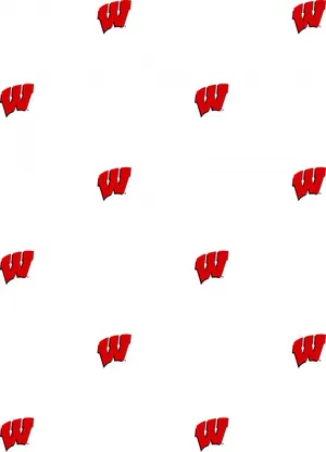Wisconsin Badgers Logo On A Red And White Background Wallpaper