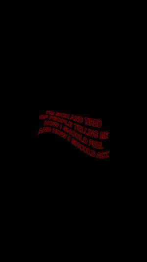 Wistful Red Baddie Quote Wallpaper