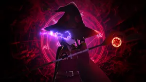 Witch Casting Spellin Mystic Circle Wallpaper