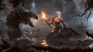 Witcher 3 Desktop Ciri And Snake Wallpaper