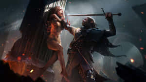 Witcher_ Battle_with_ Bruxa Wallpaper