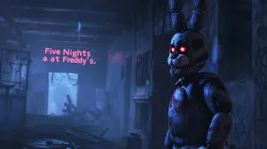 Withered Bonnie F N A F Horror Scene Wallpaper