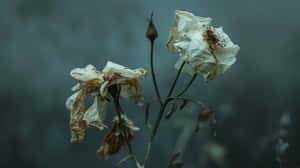 Withered Rosesin Blue Tones Wallpaper